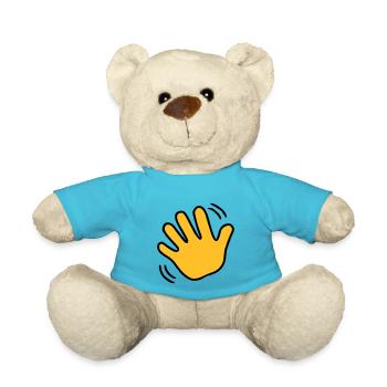 Emoji winken Skizze Farbe - Teddy - Atollblau - Vorne