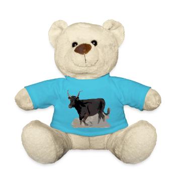 Taureau de Camargue noir - Nounours - bleu outremer - Devant