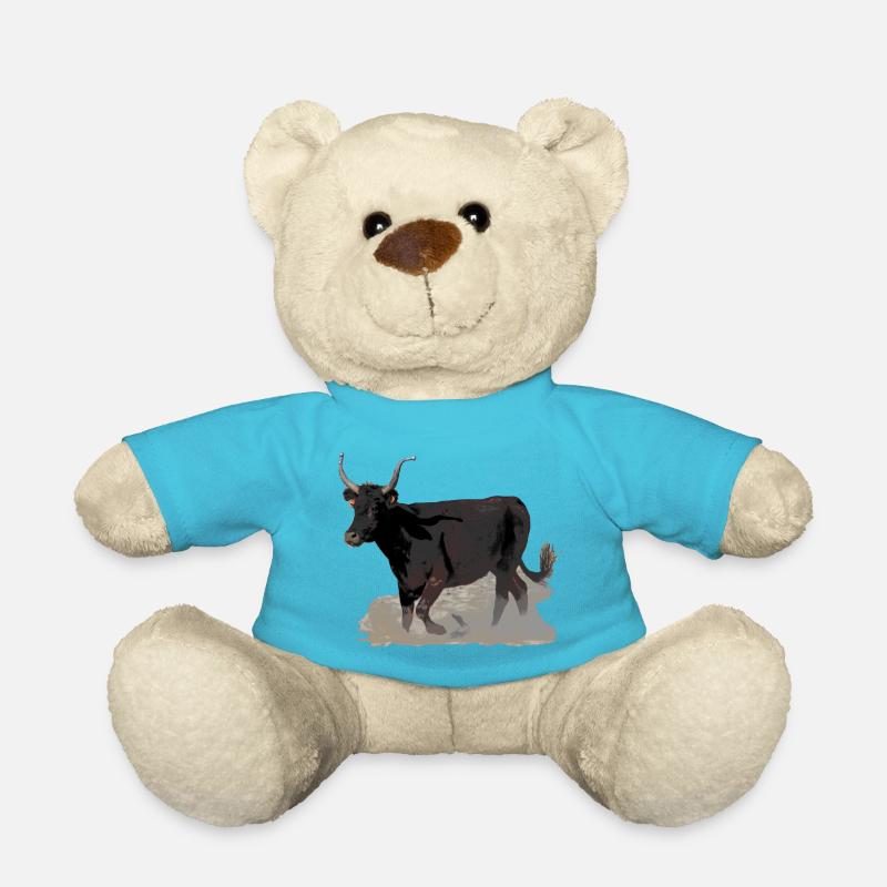 Taureau de Camargue noir - Nounours - bleu outremer