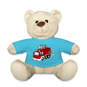 feuerwehr feuerwehrmann firefighter firetruck fire - Teddy - Atollblau - Vorne