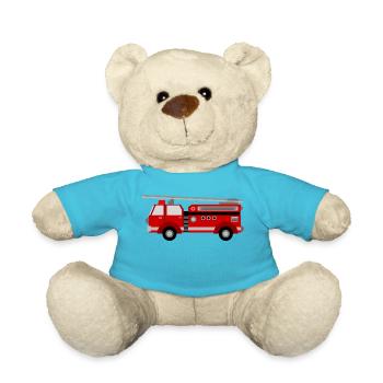 feuerwehr feuerwehrmann firefighter firetruck fire - Teddy - Atollblau - Vorne
