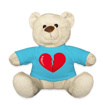 broken heart gebrochenes Herz - Teddy - Atollblau - Vorne