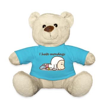 I hate mondays Montag Wochentag Lustig Geschenk - Teddy - Atollblau - Vorne