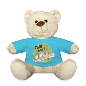 Chill ma - schlafender Waschbär - Teddy - Atollblau - Vorne