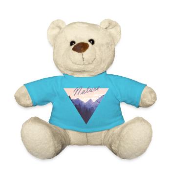 Nature, Mountains, Forest, Birds, Triangle - Teddy Bear - atoll blue - Front