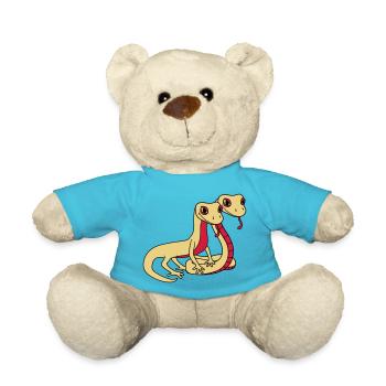 paar 2 freunde team paerchen liebe gesicht schlang - Teddy - Atollblau - Vorne