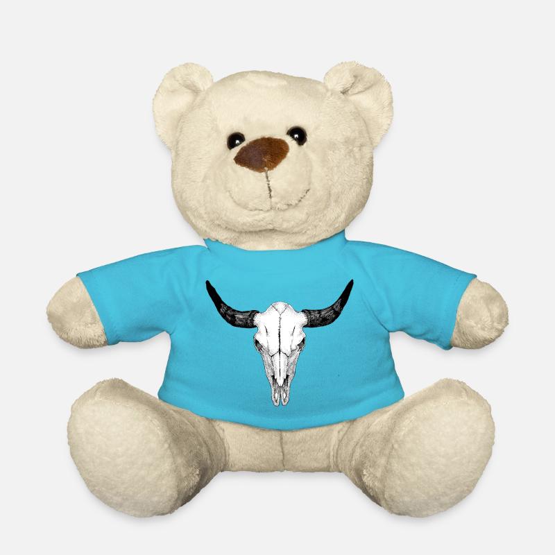 Büffel Schädel - Teddy - Atollblau