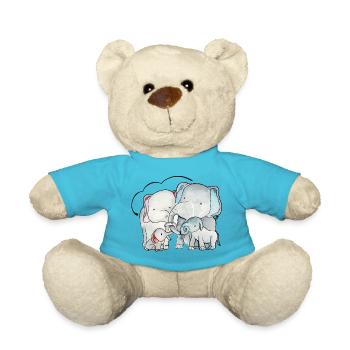 Famille d'éléphants - Nounours - bleu outremer - Devant