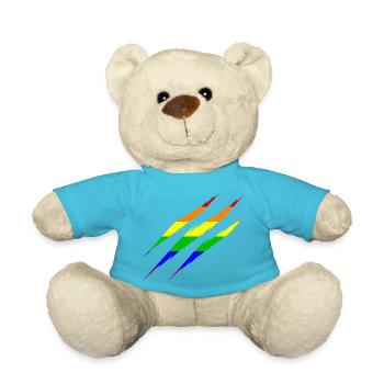LGBT Rainbow scratches - Teddy Bear - atoll blue - Front
