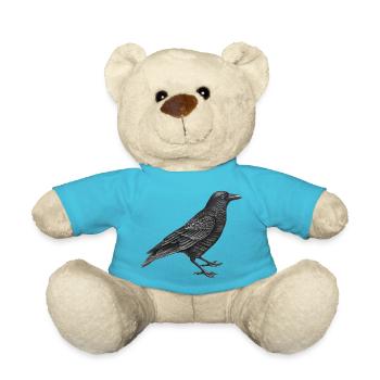 crow bird - Teddy Bear - atoll blue - Front