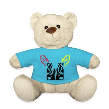 zebre animal design carre - Teddy Bear - atoll blue - Front