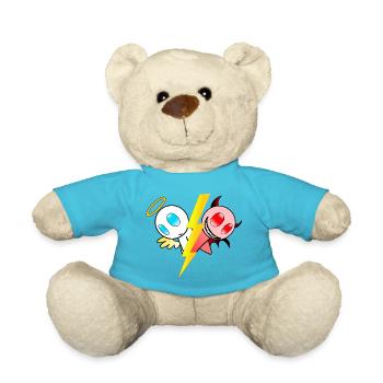 Engel oder Teufel. Gut oder böse. Lieb oder frech - Teddy - Atollblau - Vorne