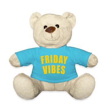 FRIDAY VIBES GESCHENK FREITAG WOCHENTAG WOCHE DAY - Teddy - Atollblau - Vorne