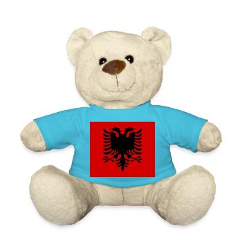 Albanian flag red - Teddy Bear - atoll blue - Front
