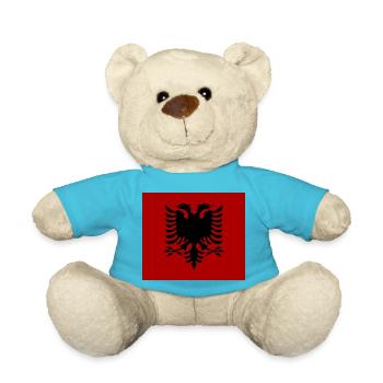 Albanian flag dark red - Teddy Bear - atoll blue - Front