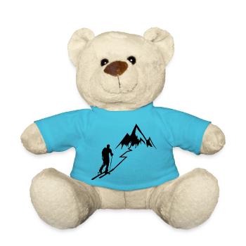 Touring ski gift ski tour gift idea mountain - Teddy Bear - atoll blue - Front