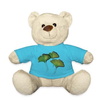 Ginko leaves/Ginkgo leaf - Teddy Bear - atoll blue - Front