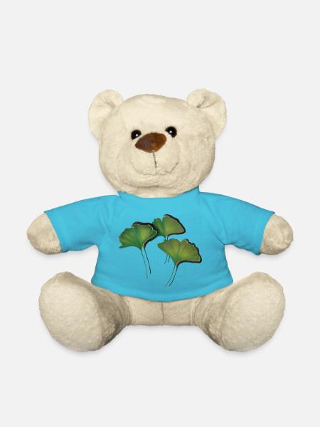 Ginko leaves/Ginkgo leaf - Teddy Bear - atoll blue