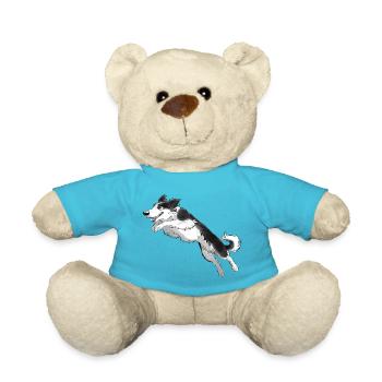 Sporthund - Border Halskette - Schwarz - Teddy - Atollblau - Vorne