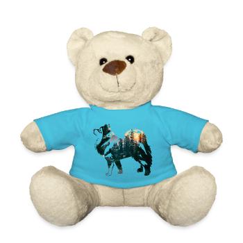 Lapphund finlandais avec forêt - Nounours - bleu outremer - Devant