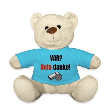 Fußball Tradition Schiedsrichter VAR nein Danke - Teddy - Atollblau - Vorne