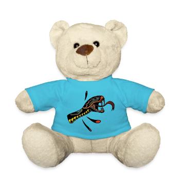 Schlange vipere Zunge Tattoo alte Schule Tattoo - Teddy - Atollblau - Vorne