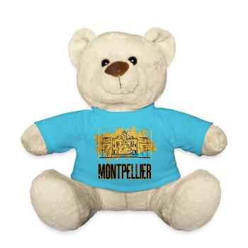 Montpellier Frankreich Stadt Skyline Heimat Gold - Teddy - Atollblau - Vorne