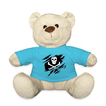 Jolly Roger Pirates at heart - Teddy Bear - atoll blue - Front