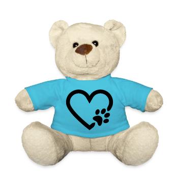 Hundepfote mit Herz - Teddy - Atollblau - Vorne