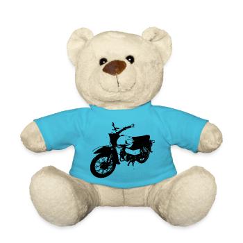 Simson Habicht Schwarz Moped - Teddy - Atollblau - Vorne