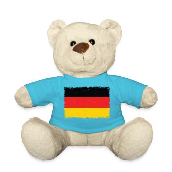 Grunge Deutsche Flagge - Teddy - Atollblau - Vorne