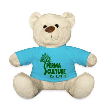 Permaculture Is Life - Teddy Bear - atoll blue - Front