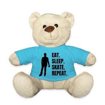Roller Skate Inliner Skater Inline Skating Gift - Teddy Bear - atoll blue - Front