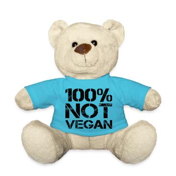 100% Not Vegan - Teddy Bear - atoll blue - Front