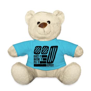 Kfz-Mechatroniker Autowerkstatt Werkstatt Auto - Teddy - Atollblau - Vorne