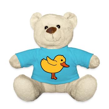 Cartoon duck cute chick - Teddy Bear - atoll blue - Front