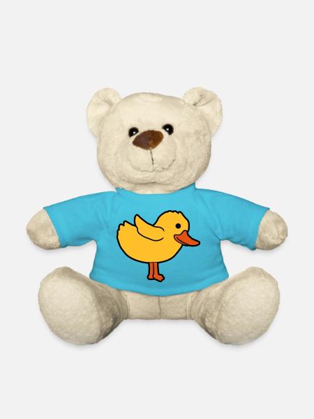 Cartoon duck cute chick - Teddy Bear - atoll blue