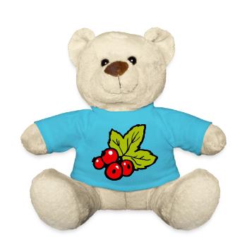 Rote Johannisbeeren Rote Früchte lustiges Geschenk - Teddy - Atollblau - Vorne