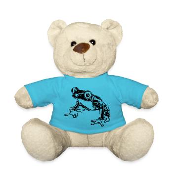 Laubfrosch Grafik Aquatische Amphibienfrosch Liebhaber - Teddy - Atollblau - Vorne