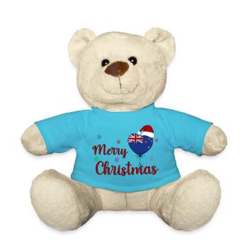 Merry Christmas New Zealand - Teddy Bear - atoll blue - Front
