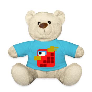 Red Bird PixelArt - Teddy - Atollblau - Vorne