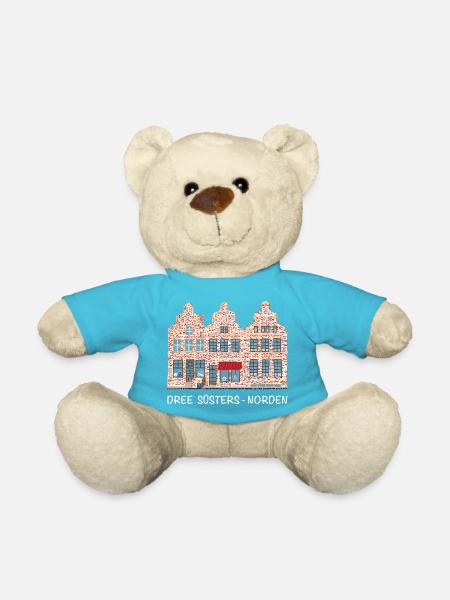 Norden, Häuserzeile Drei Schwestern, Nordsee - Teddy - Atollblau