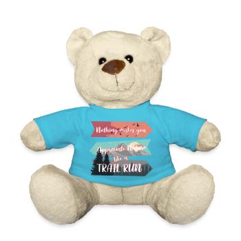 Trail Runner Running Jogging Jogger I Gift - Teddy Bear - atoll blue - Front