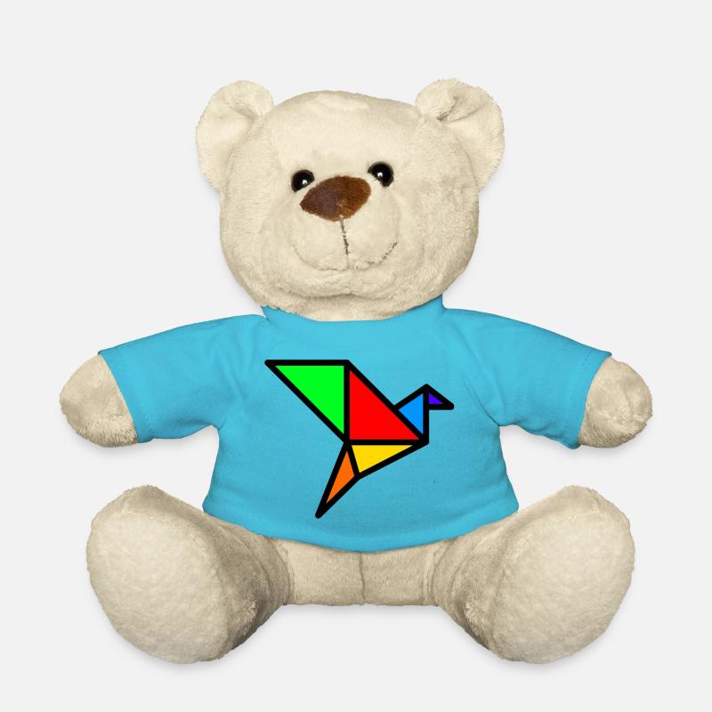 ORIGAMI CRANE - Teddy Bear - atoll blue