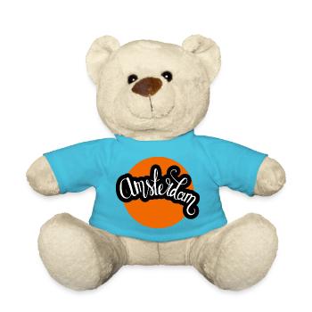 Amsterdam Dutch Orange T-shirt - Teddy Bear - atoll blue - Front