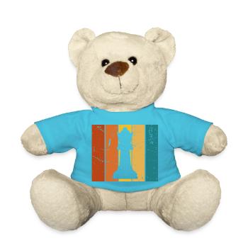 Vintage gift chess game - Teddy Bear - atoll blue - Front