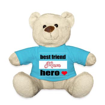 Mum, best friend, hero - Teddy Bear - atoll blue - Front