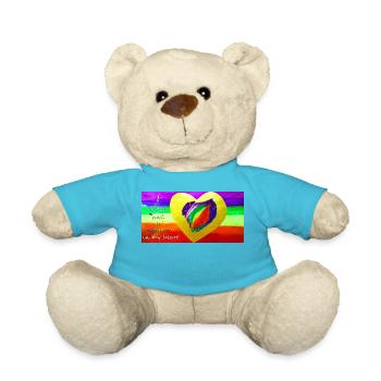 Rainbow Heart - Teddy Bear - atoll blue - Front