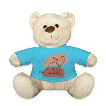 "Fennek", Boho Line Art Design, Serie "Desert" - Teddy - Atollblau - Vorne