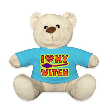 J’aime ma sorcière sorcière Halloween hommes femmes - Nounours - bleu outremer - Devant